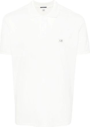 C.P. Company Wit Logo Polo Shirt - Heren - Polos - Wit - 2XL - Tops