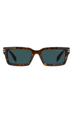 Marc Jacobs 54mm Rectangular Sunglasses in Havana/Blue at Nordstrom