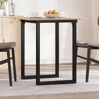 vidaXL Vidaxl - Mesa De Comedor Marco O Madera Maciza Pino Y Acero 60x60x75 Cm