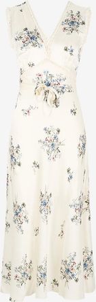 D&ocirc;en &Auml;rmelloses langes gebl&uuml;mtes Seidenkleid Tahlia