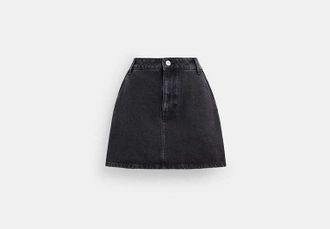 Coach Denim Skirt In Organic Cotton