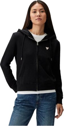 Guess Ritshoodie - Dames - Vesten met rits - Zwart - M - Katoen - Hoodies & sweatvesten