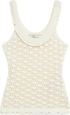 Blumarine Top con dettagli in pizzo - Bianco
