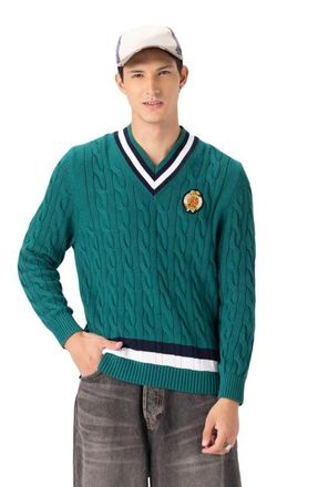 Members Only Cable Knit Cricket Sweater in Green at Nordstrom, Size Xx-Large