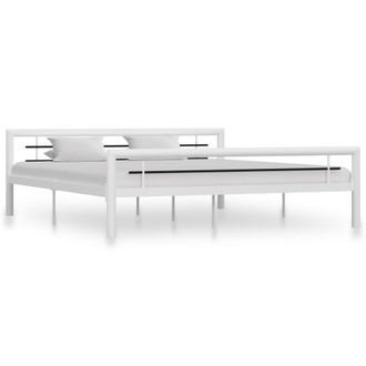 vidaXL Vidaxl - Estructura De Cama Sin Colch&oacute;n Metal Blanco Y Negro 180x200 Cm