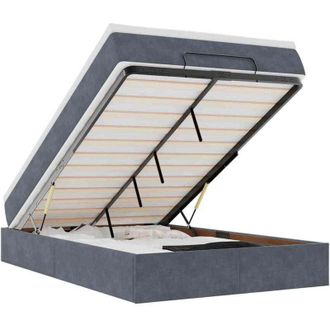 vidaXL Vidaxl - Cama Otomana Con Colch&oacute;n 120x190 Cm Terciopelo Gris Oscuro