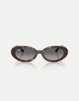 Ray-Ban Rb2223 - Occhiali da sole ovali color havana con lenti grigie polarizzate-Marrone
