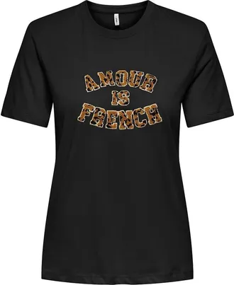 Only Bedrukt T-shirt met korte mouwen