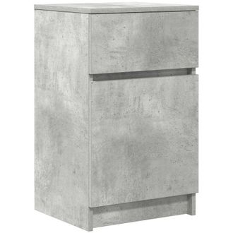 vidaXL Vidaxl - Mesilla de noche gris hormigón 39x35x65 cm madera de ingeniería