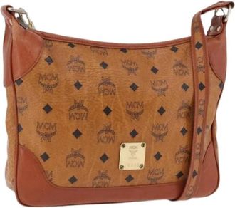 MCM Pre-owned Shoulder Bag - Dames - Vintage Schoudertas - Bruin - ONE Size - Leer - Vintage