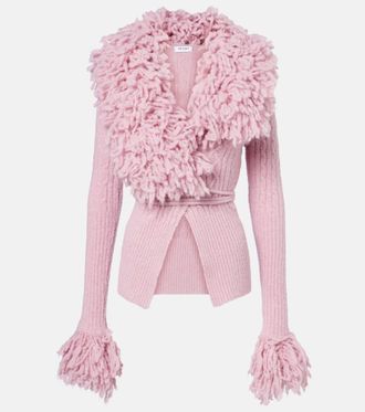 The Attico Ribbed-knit and cable-knit cardigan