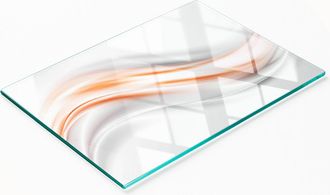 OEM Tabla De Cocina De Vidrio Templado Con Gr&aacute;ficos Abstractos De Olas, 80x52 Cm