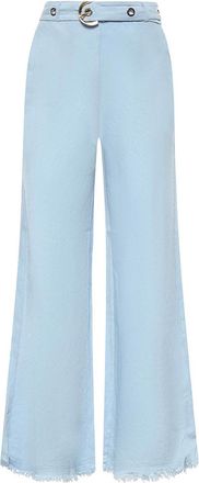 Pinko Linen Blend Trousers With Belt