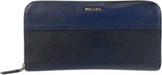 Prada Pre-owned Wallets, male, Multicolor, Size: ONE SIZE Pre-owned Saffiano Leather Long Wallet