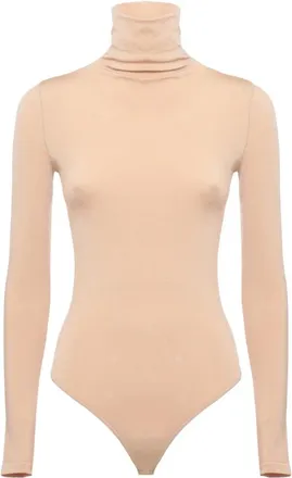 Wolford Tops, Dames, Beige, S, Wol, Body met hoge hals
