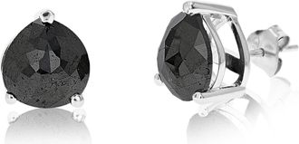 Vir Jewels 6.50 cttw Pear Shape Black Diamond Stud Earrings.925 Sterling Silver Prong Set