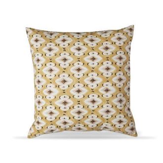 Tag Diamond Block Print Cotton Throw Pillow Yellow Accent in Gold at Nordstrom, Size Medium