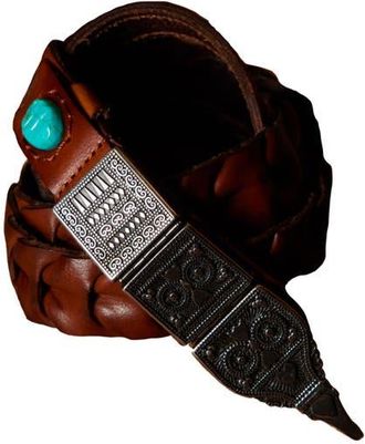 Fortela Tess Woven Leather Belt in Brown at Nordstrom