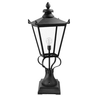Netlighting Wilmslow 1 Light Outdoor Pedestal Lantern Black E27