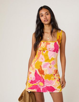 Nobody's Child Yellow Floral Ciara Mini Dress