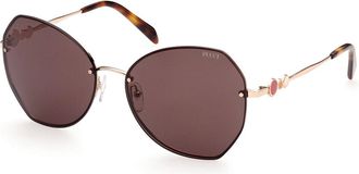 Pucci Emilio Pucci EP0178 28E Womens Sunglasses Gold Size 61