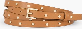 Talbots Studded Double Wrap Leather Belt - Havana Tan - Medium Talbots