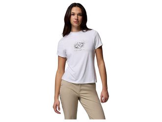 Columbia Parsons Point Short Sleeve Graphic T-Shirts Womens Workout White/Splattered : 2XL, Elastane/Polyester