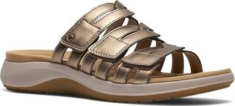 Clarks Maelynn Abby Womens Sandals Gold Metallic Synthetic : 8.5 B - Medium, Leather