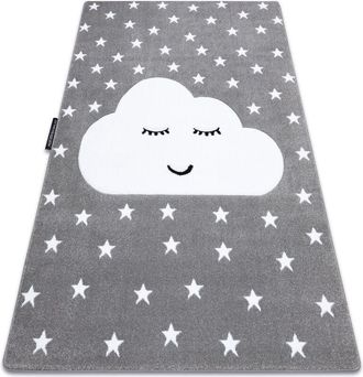 RugsX Alfombra Petit Cloud Nube Estrellas Gris Grey 80x150 Cm
