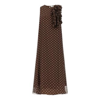 P.A.R.O.S.H. Maxi Dresses, female, Brown, Size: M Long Pallina Dress