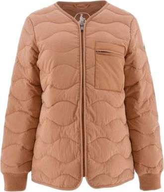 Jott Alexia Elegante Golfpatroon Jas - Dames - Winterjassen - Beige - L - Katoen - Jassen