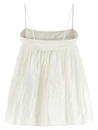 Rotate Pleated Viscose Blouse - White