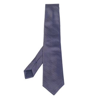 HUGO BOSS Boss By Hugo Boss Navy Blue Striped Silk Narrow Tie