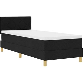 vidaXL Cama Tipo Box Spring Con Colch&oacute;n Negro 80 X 200 Cm Tela Vidaxl