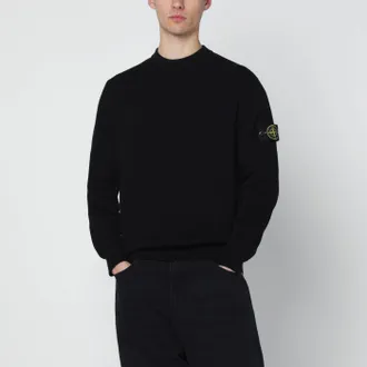 Stone Island Black cotton crew-neck sweater