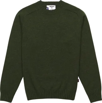 Sebago Forest Green Unisex Wool Leisure Jumper with Raglan Sleeves