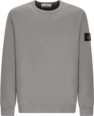 Stone Island Brushed Cotton Fleece - Heren - Sweatshirts - Grijs - M - Katoen - Hoodies & sweatvesten