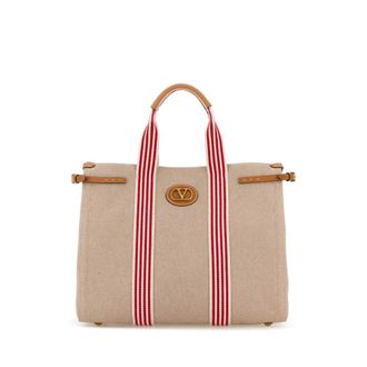 Valentino Garavani Two-Tone Canvas Antibes Shopping Bag