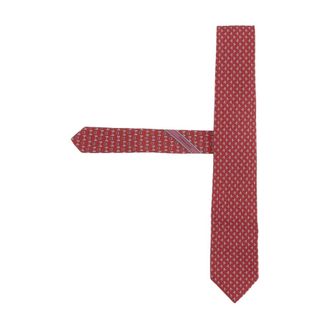 Ferragamo Silk Tie With Patterned Design - male - Ferragamo - Ties - Red - ONE SIZE - Accessories