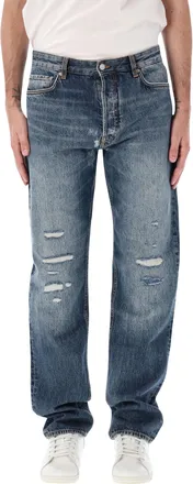 Emporio Armani Vintage Distressed Straight-Leg Jeans