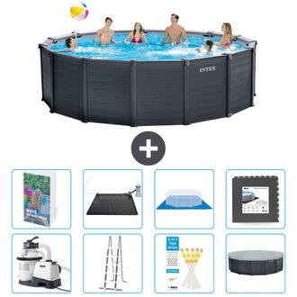 Intex Piscina Graphite Panel Redonda - 478x124 Cm - 9-piezas S543