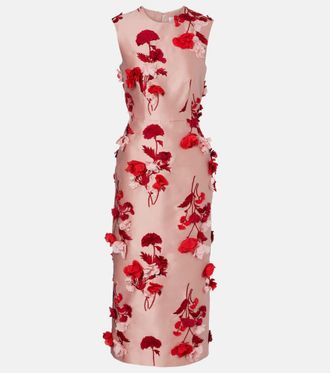 Erdem Floral-appliqu&eacute; cocktail dress