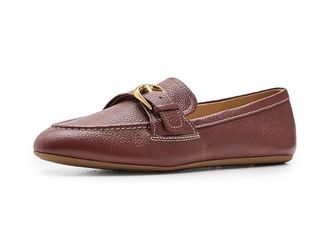Cole Haan Grand Ambition Alette Buckle Womens Flat Shoes Mahogany Tumbled Leather : 10.5 B - Medium