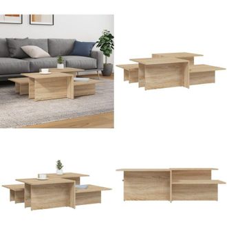 vidaXL Tavolini da Salotto 2 pz Rovere Sonoma in Legno Multistrato - Tavoli in legno - Tavoli in legno multistrato