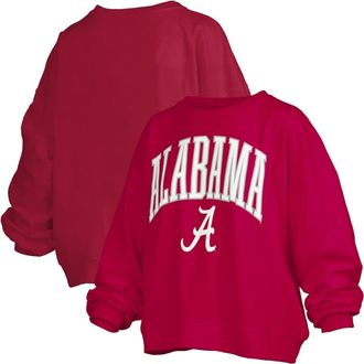 Pressbox Womens Pressbox Crimson Alabama Crimson Tide Janise Arch Over Logo Waist Length Oversized Pullover Sweatshirt at Nordstrom, Size Xx-Large
