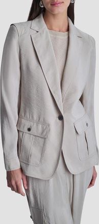 DKNY Faux Suede Fuji Blazer in Pebble at Nordstrom, Size X-Large