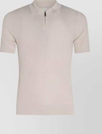 Eleventy textured ribbed polo shirt