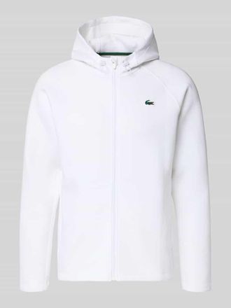 Lacoste Sport Regular Fit Sweatjacke mit Baumwoll-Anteil in Weiss, Gr&ouml;&szlig;e XXXL