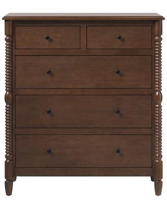 Walker Edison Vivienne Walker Edison Ez Assembly Premium Solid Wood Spindle 5-Drawer Dresser