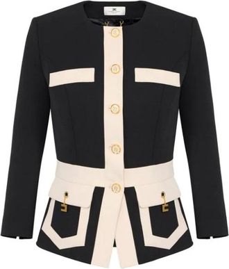 Elisabetta Franchi Dames, Jassen, Zwart, Maat: XS Leer